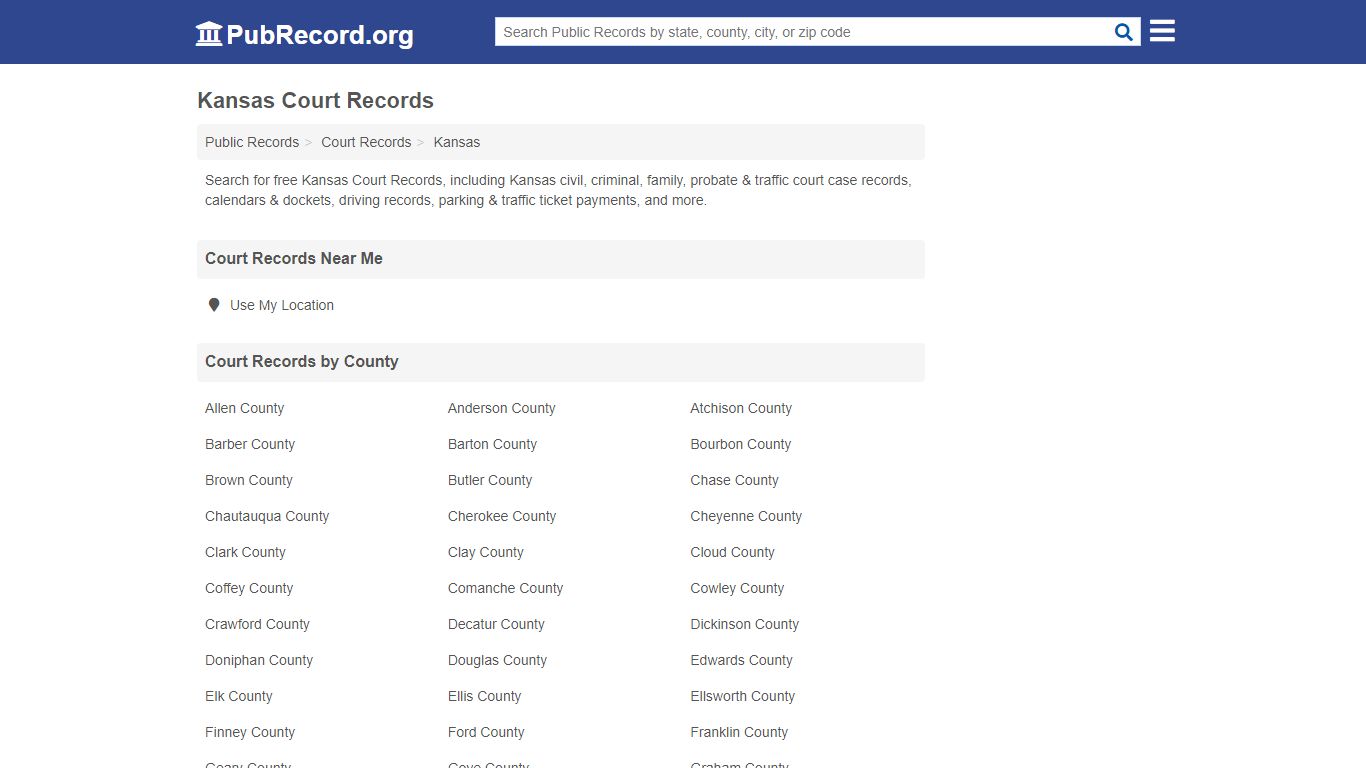 Free Kansas Court Records - PubRecord.org